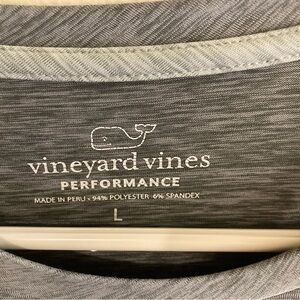 Vineyard Vines long sleeve performance 
T- Shirt. Men’s large color gray